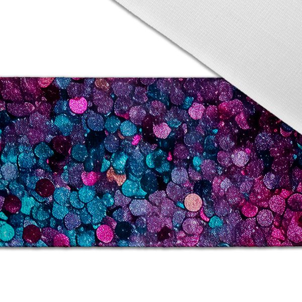 Tela de viscosa 150 cm estampado purpurina magenta/turquesa