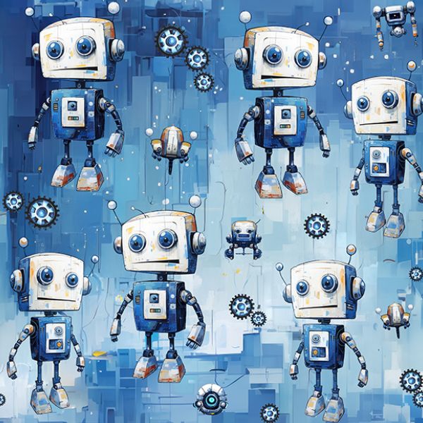 Softshell de invierno robots azules