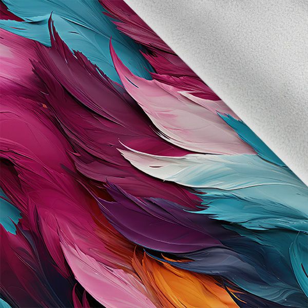 Cinta de satén 5cm plumas de colores