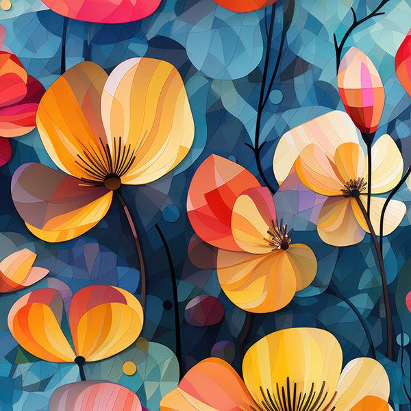 Softshell de verano flexible flores geométricas Meryl