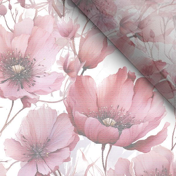 Cinta de satén 5cm flores belleza rosa