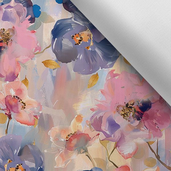 Tela Lona de poliéster impermeable TD/NS flores de primavera color pastel pintura 