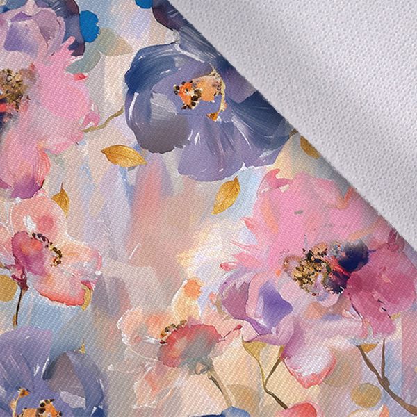 Seda sintética/silky stretch flores de primavera color pastel pintura