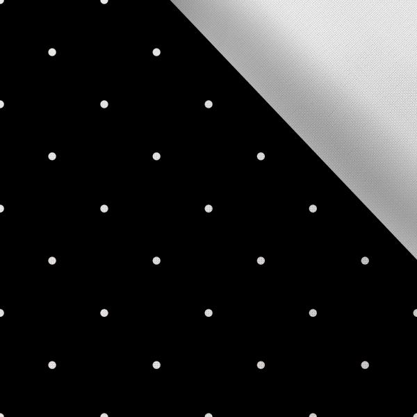 Cuero sintético (polipiel) lunares blancos 3 mm en fondo negro 700g