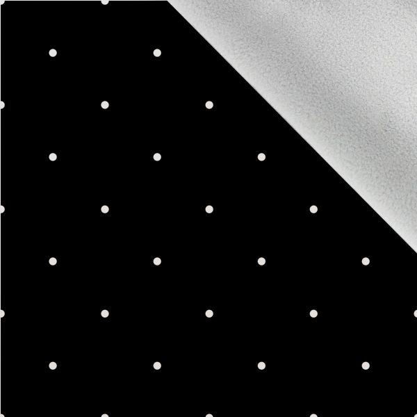 Tela Lona de poliéster TD/NS lunares 4 mm en fondo negro