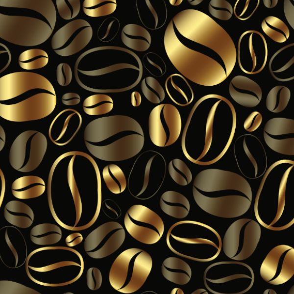 Ortalión impermeable acolchado grano de café dorado