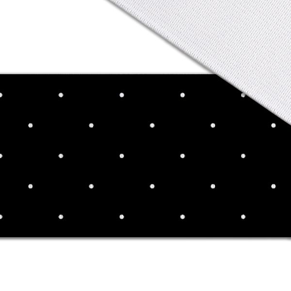 Cuero sintético (polipiel) lunares blancos 3 mm en fondo negro 700g