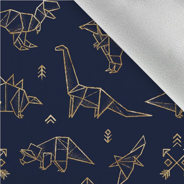 Panel patrón para chaqueta de softshell talla 158 dinosaurios geométricos
