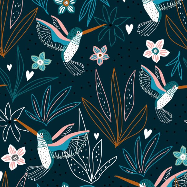 Panel patrón para chaqueta de softshell talla 146 colibrí nocturno  