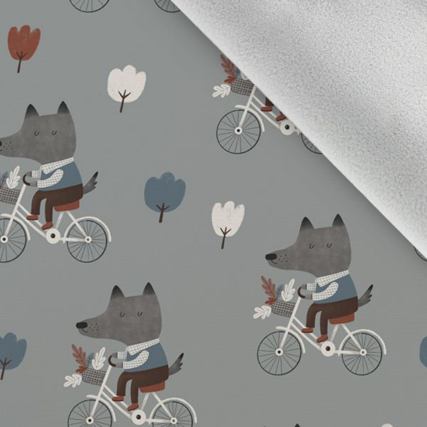 Panel patrón para chaqueta de softshell talla 98 lobo en bicicleta