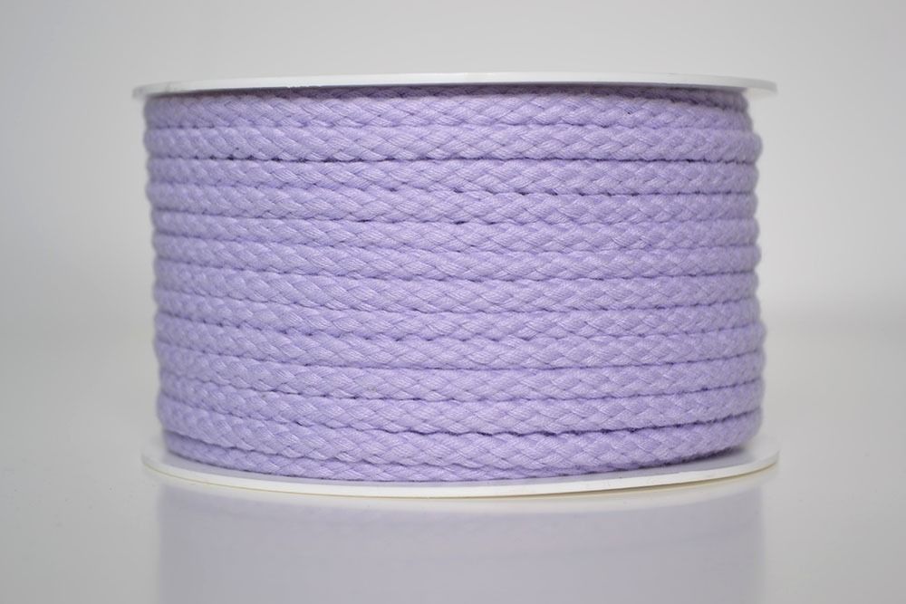 Cordón trenzado de algodón 5 mm violeta (por metro)