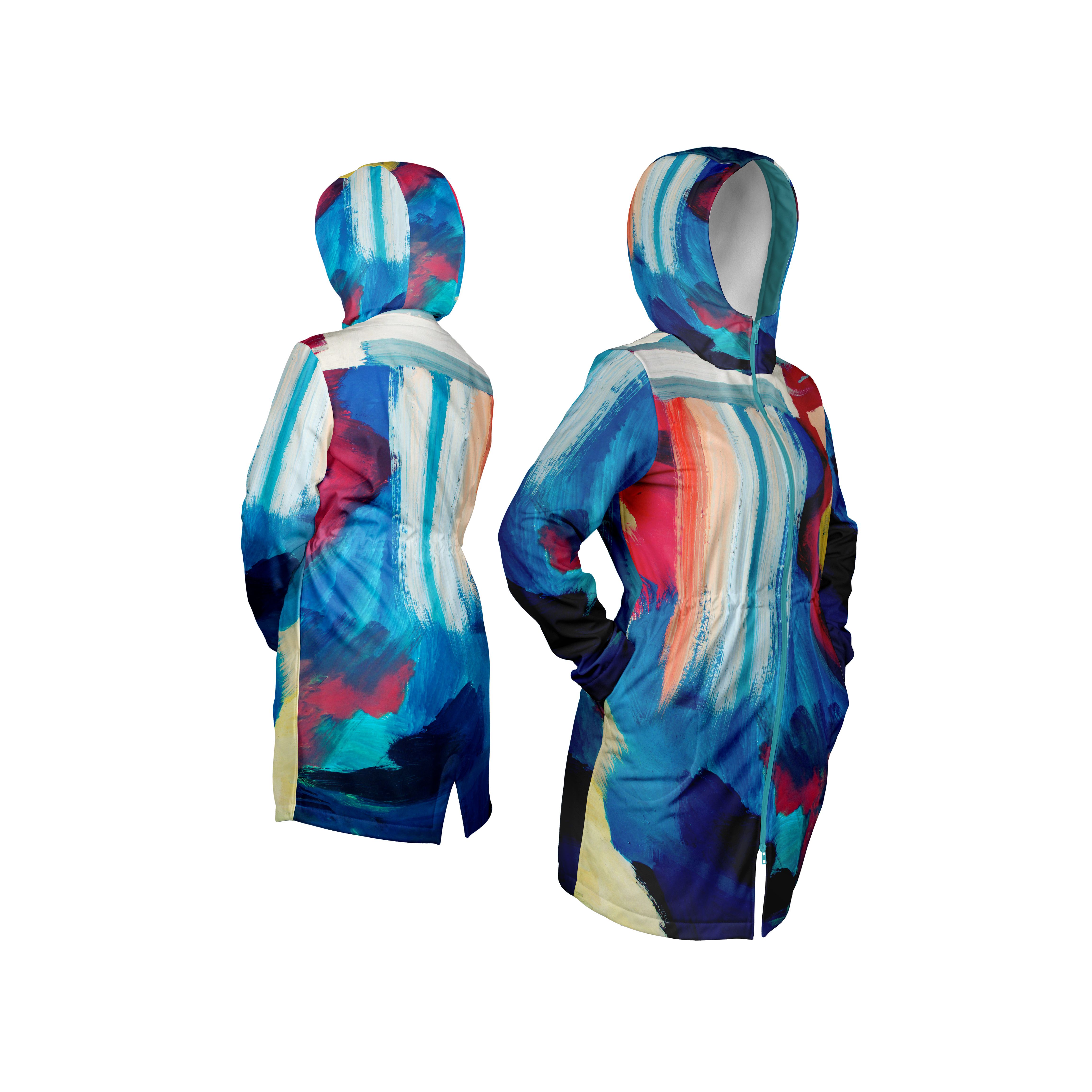 Panel patrón para chaqueta de softshell mujer talla 42 pintura colorida