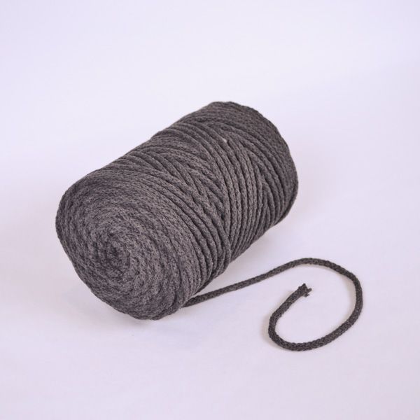 Cordón trenzado de algodón 6 mm premium marrón claro (por metro)