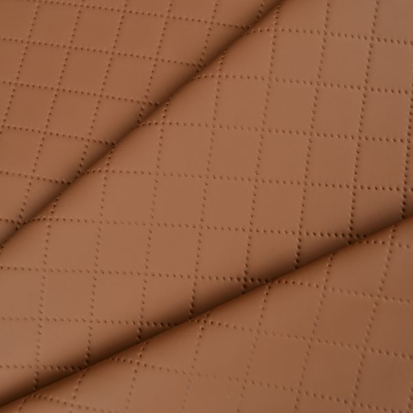 Cuero sintético (polipiel) acolchado marrón 