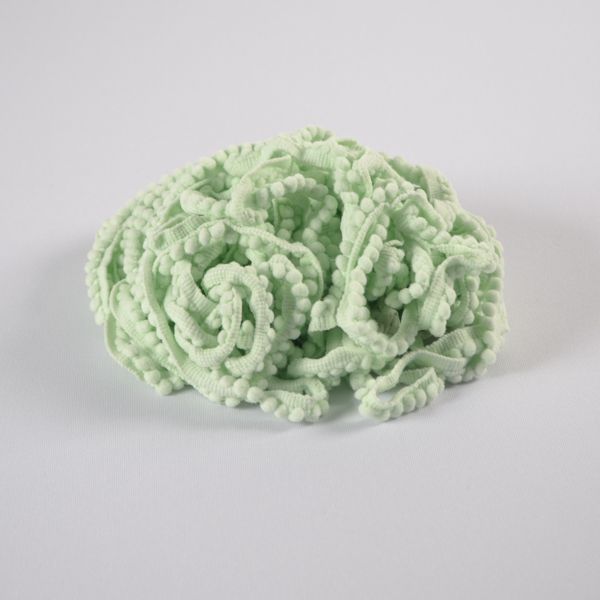 Rollo cinta modroño pompones 0,5cm verde claro / 18,5m