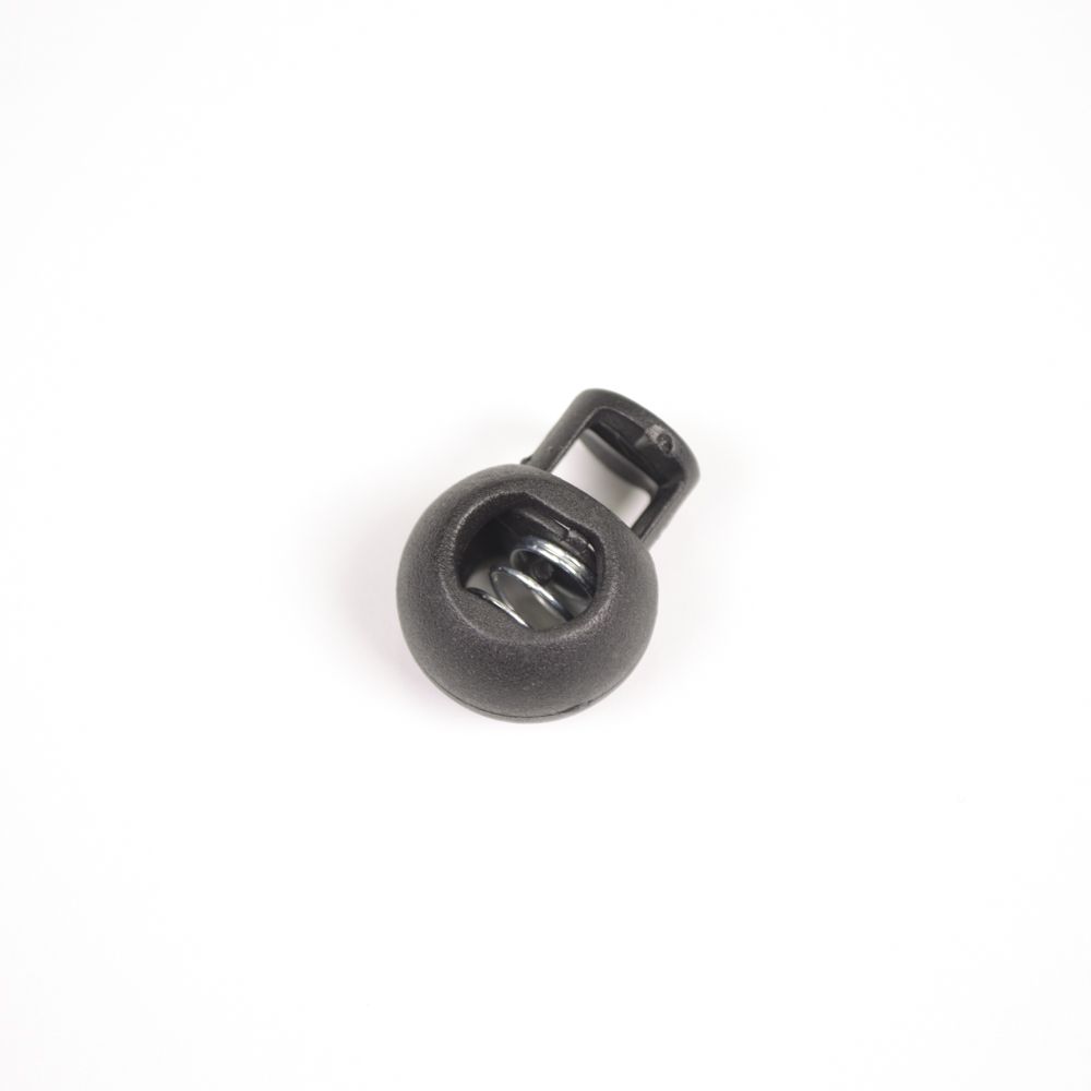 Tope de cordón con presilla 9 mm set de 10 pzs - negro