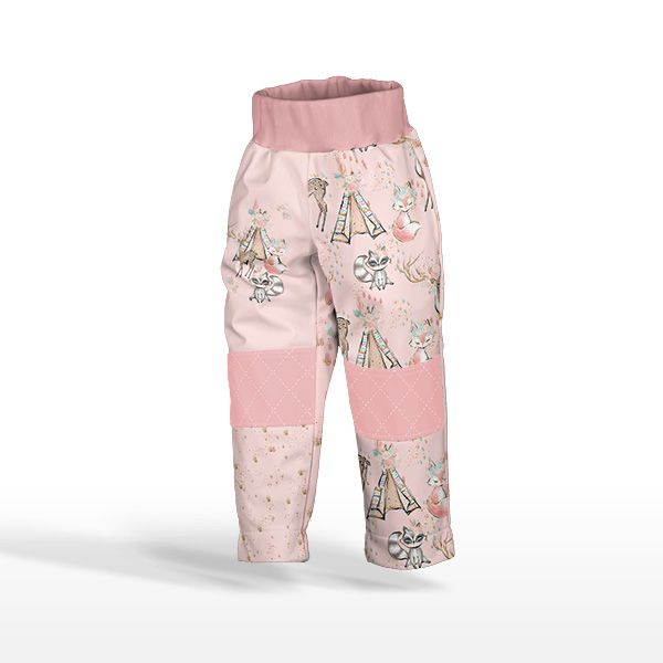 Panel patrón para pantalones de softshell talla 122 indiana girl pink