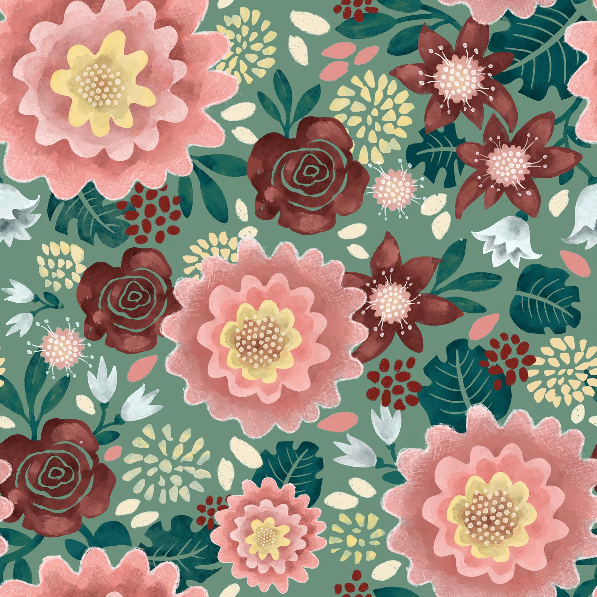 Panel patrón para chaqueta de softshell talla 146 flores Lucy