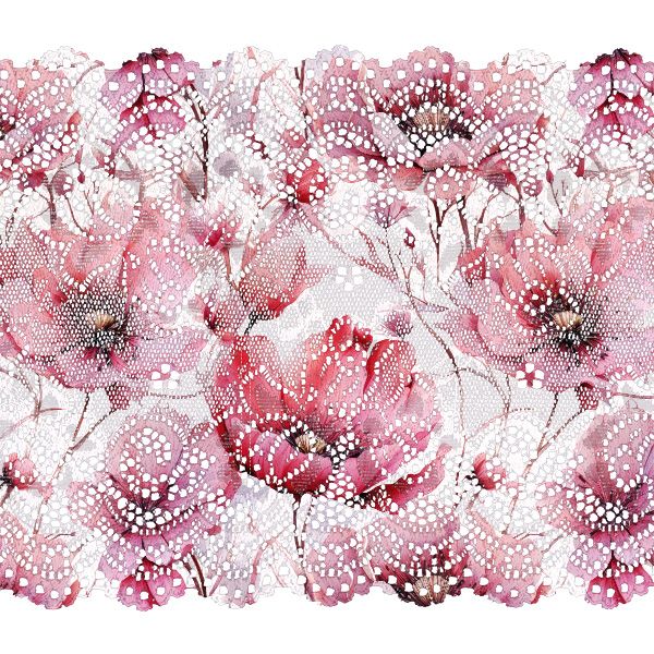 Cinta de satén 5cm flores belleza rosa