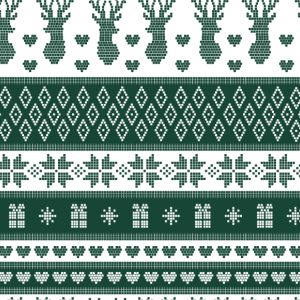 Tela de sudadera Takoy Navidad noruega verde