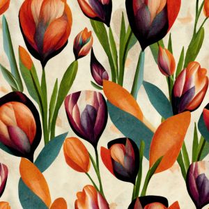 Taft satén tulipanes de primavera