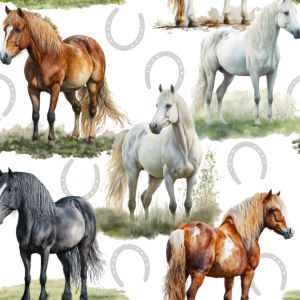 Tela de punto Takoy caballos pintados  