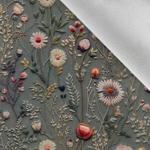 Softshell de invierno imitación bordado flores de prado Antonia gris