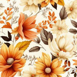 Cuero sintético (polipiel) flores de otoño Alia 700g
