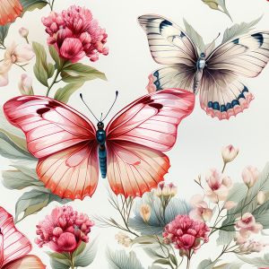 Cuero sintético (polipiel) mariposas