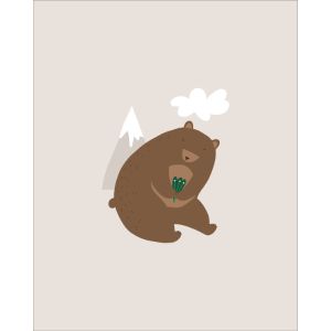 Algodón exclusive PANEL XL animales de montaña - osos