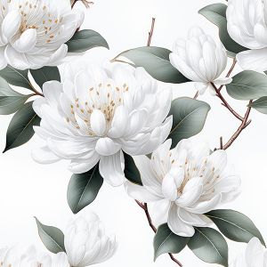 Tela de punto Takoy flores blancas