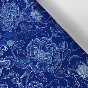 Tela Lona de poliéster impermeable TD/NS flores impresión azul patrón maxi