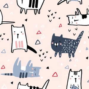 Panel PUL para cubierta de pañal Pets gatos dibujo infantil