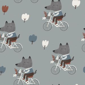 Tela de punto funcional para camisetas lobo en bicicleta