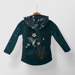 2ª calidad - Panel patrón para chaqueta de softshell talla 86 colibrí nocturno