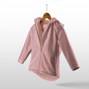 2ª calidad - Panel patrón para chaqueta de softshell talla 134 lunares blancos en rosa antiguo