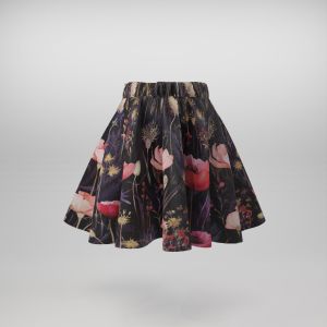 2ª calidad - Panel patrón falda circular infantil de algodón premium poppy violet