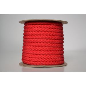 Cordón trenzado de algodón 1 cm rojo 