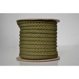 Cordón trenzado de algodón 1 cm oliva (por metro)