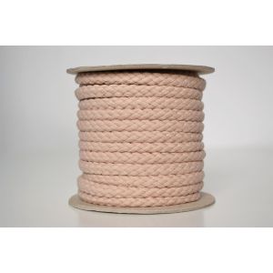 Cordón trenzado de algodón 1 cm rosa viejo 