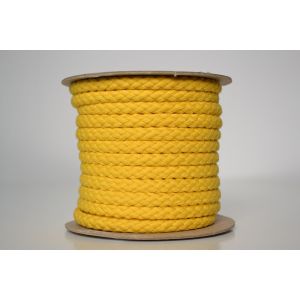 Cordón trenzado de algodón 1 cm amarillo
