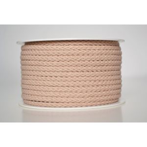Cordón trenzado de algodón 5 mm rosa antiguo (por metro)