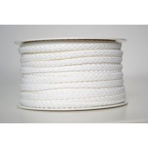 Cordón trenzado de algodón 5 mm blanco 