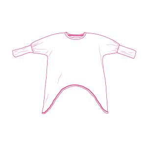 Patrón de costura PDF túnica tela de punto mujer Asymetry