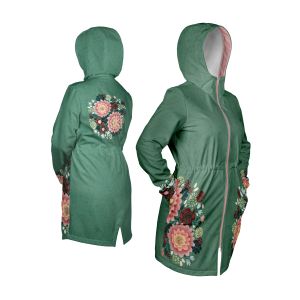 Panel patrón para chaqueta de softshell mujer talla 44 flores Lucy