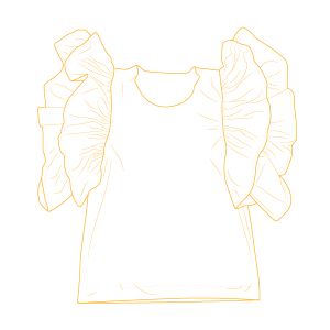 Patrón de costura PDF camiseta mangas volantes infantil Bianca
