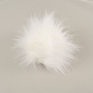Pompón premium de pelo sintético 14-15cm blanco