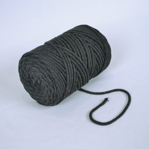Cordón trenzado de algodón 6 mm premium largo 100 m - grafito