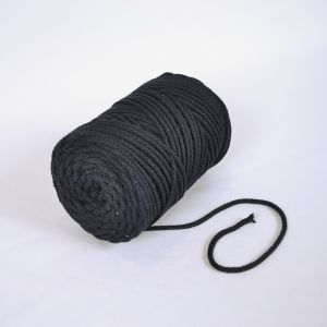 Cordón trenzado de algodón 6 mm premium largo 100 m - azul marino