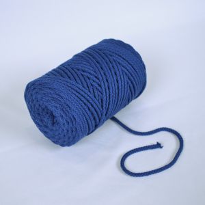 Cordón trenzado de algodón 6 mm premium azul francia (por metro)